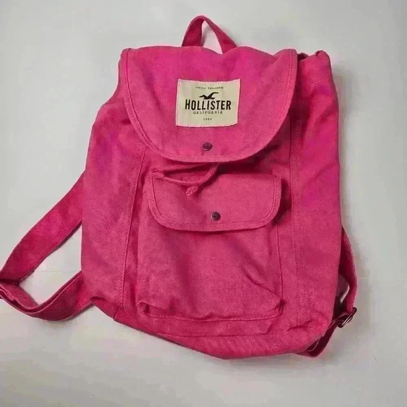 Hollister Hot Pink Fabric Backpack - Picture 1 of 7